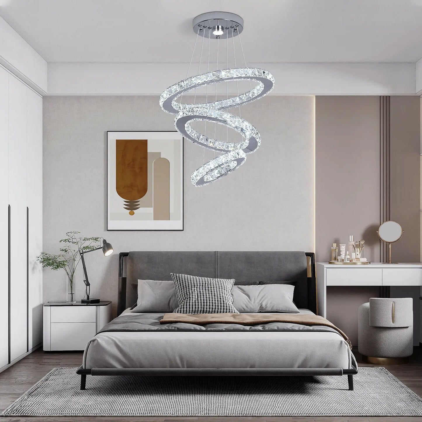 DecorBites™ Crystal Chandelier Pendant Lamp for Dining Room and Bedroom