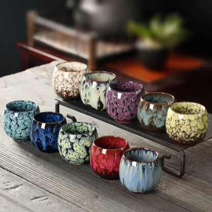 DecorBites™ Ceramic Kung Fu Tea Cup Set - Handcrafted Porcelain Drinkware for Coffee and Wine