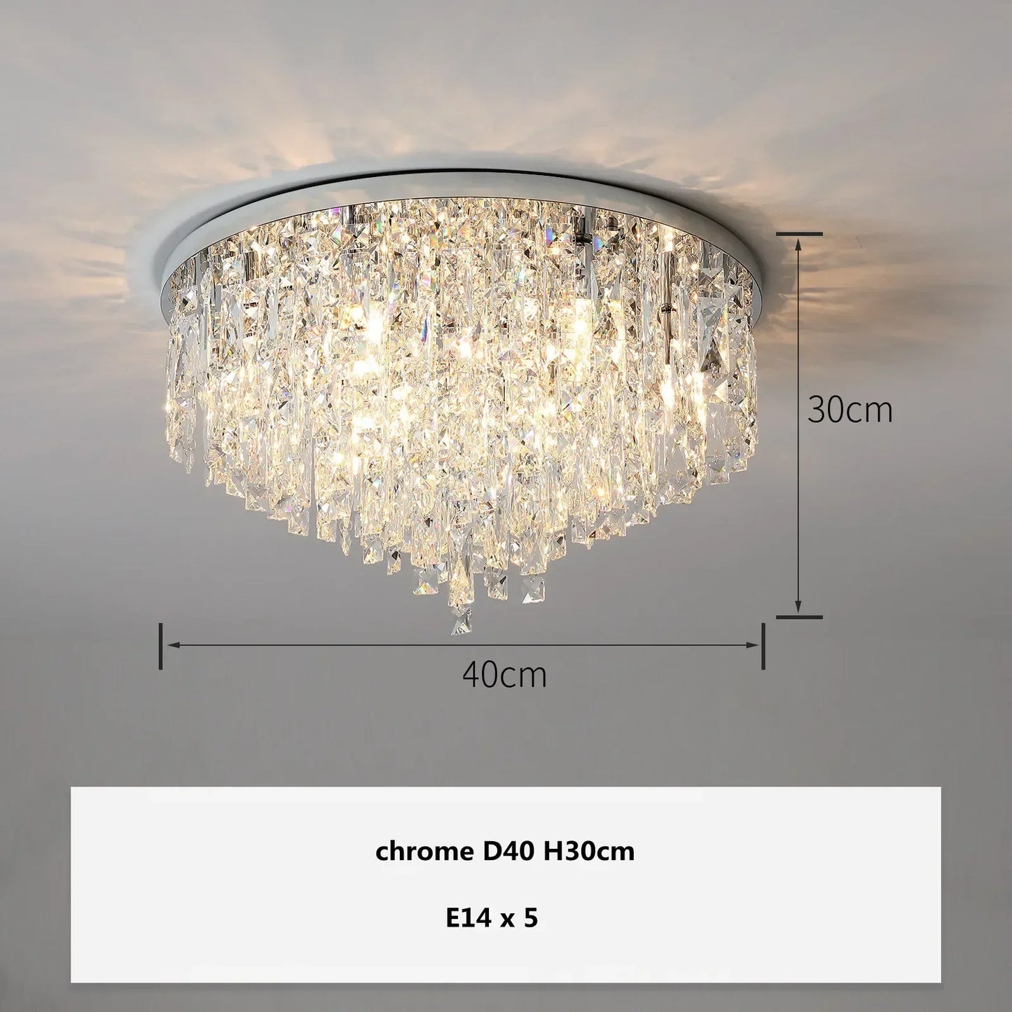 DecorBites™ Crystal Steel LED Ceiling Chandelier, Modern Art Deco Lighting Fixture