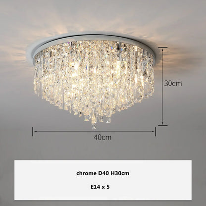 DecorBites™ Crystal Steel LED Ceiling Chandelier, Modern Art Deco Lighting Fixture