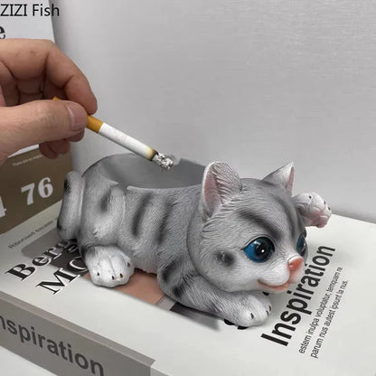 DecorBites™ Kittens & Puppies Resin Ash Tray - Smoking Accessories for Office Table