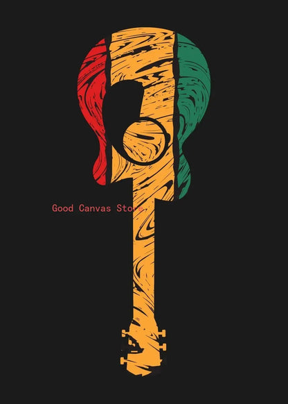 Lienzo impreso con guitarra eléctrica abstracta - Arte mural musical de DecorBites™