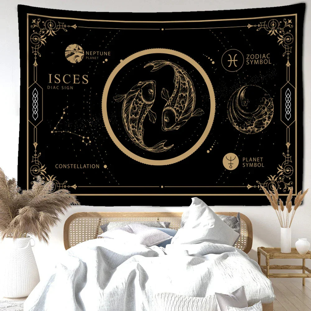 Decobites Constellation Tarot Tapestry Wall Hanging for Home Décor vibes and Witchy Aesthetics