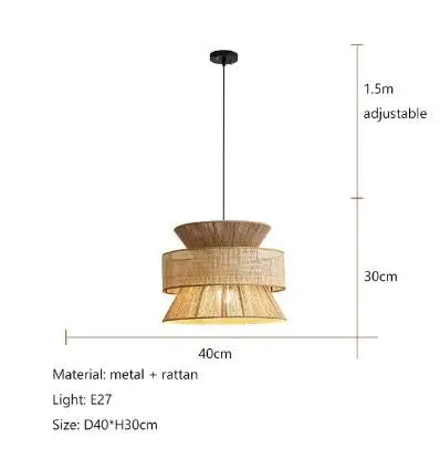 DecorBites™ Handmade Hemp Rope Chandelier Pendant Light for Restaurant and Cafe