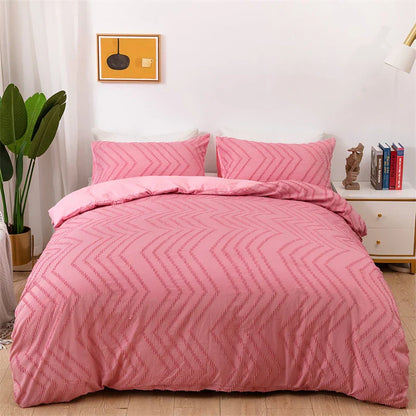 Decobites Soft Solid Color Double Duvet Cover Set King Queen Size Blanket & Pillowcases