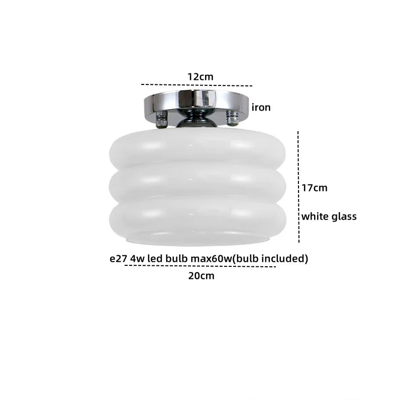 Lámpara de techo LED DecorBites™ de hierro y cristal color crema - Luminarias modernas para interiores