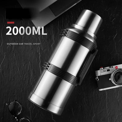 Hervidor térmico DecorBites™ de 2000 ml con revestimiento de vidrio y asa plegable