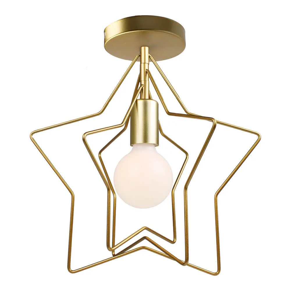 Decorbites™ Lámpara de Techo de Jaula de Hierro Dorado Moderna Decoración Nórdica Retro para Loft E27
