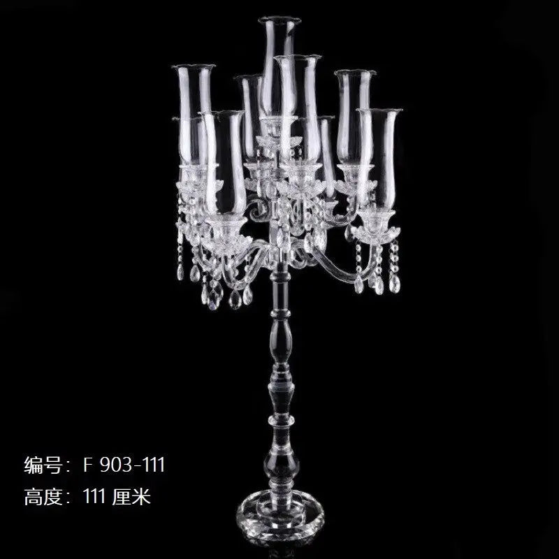 DecorBites™ Crystal Glass Cover Candle Holders - Elegant Table Centerpiece for Candlelight Dinners