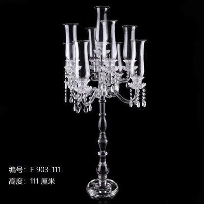 DecorBites™ Crystal Glass Cover Candle Holders - Elegant Table Centerpiece for Candlelight Dinners