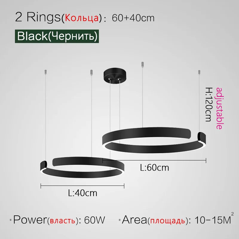 DecorBites™ LED Ring Chandelier for Home Decor - Modern Nordic Style Lighting