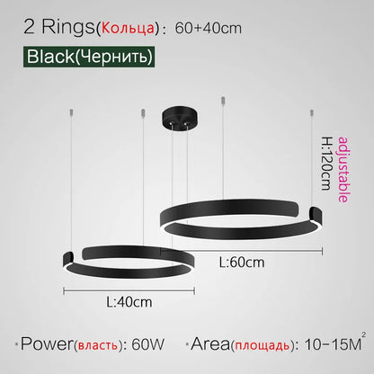 DecorBites™ LED Ring Chandelier for Home Decor - Modern Nordic Style Lighting