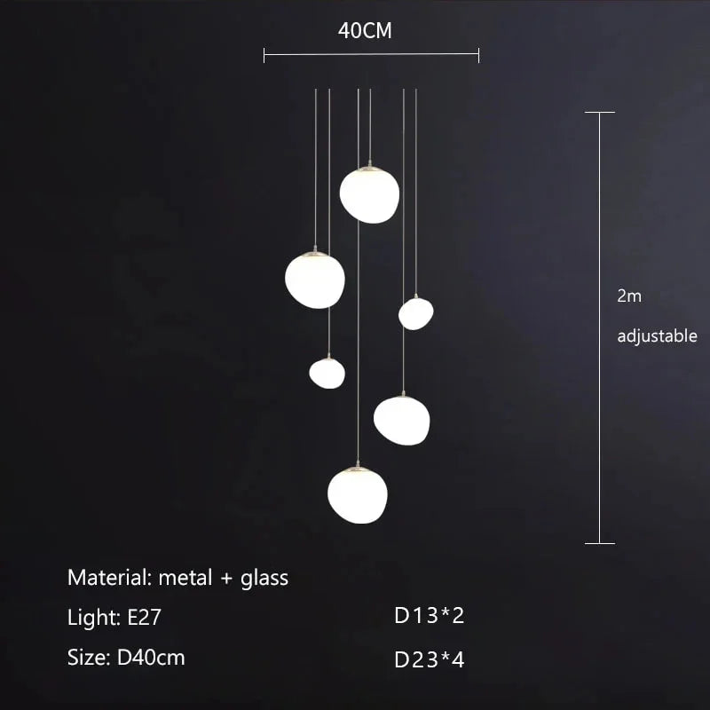 Lámpara colgante de cristal Gregg de DecorBites™, lámpara LED moderna para comedor, cocina o loft.
