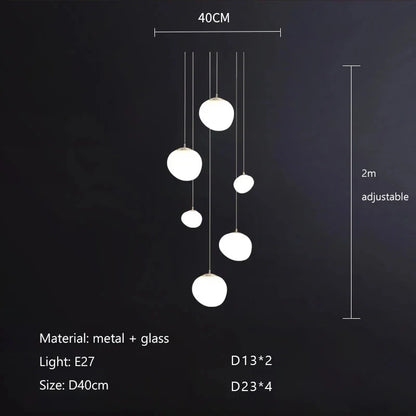 Lámpara colgante de cristal Gregg de DecorBites™, lámpara LED moderna para comedor, cocina o loft.