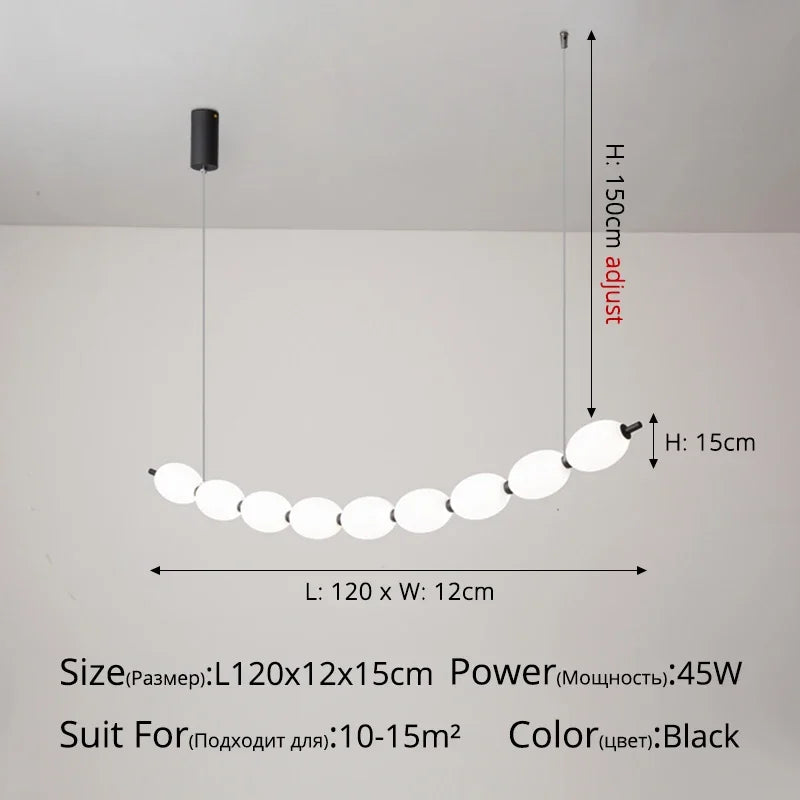 ثريا DecorBites™ Bead Nordic Chandelier: مصباح معلق أنيق لغرفة الطعام، يُناسب طاولة البار، ويُضفي أجواءً مميزة