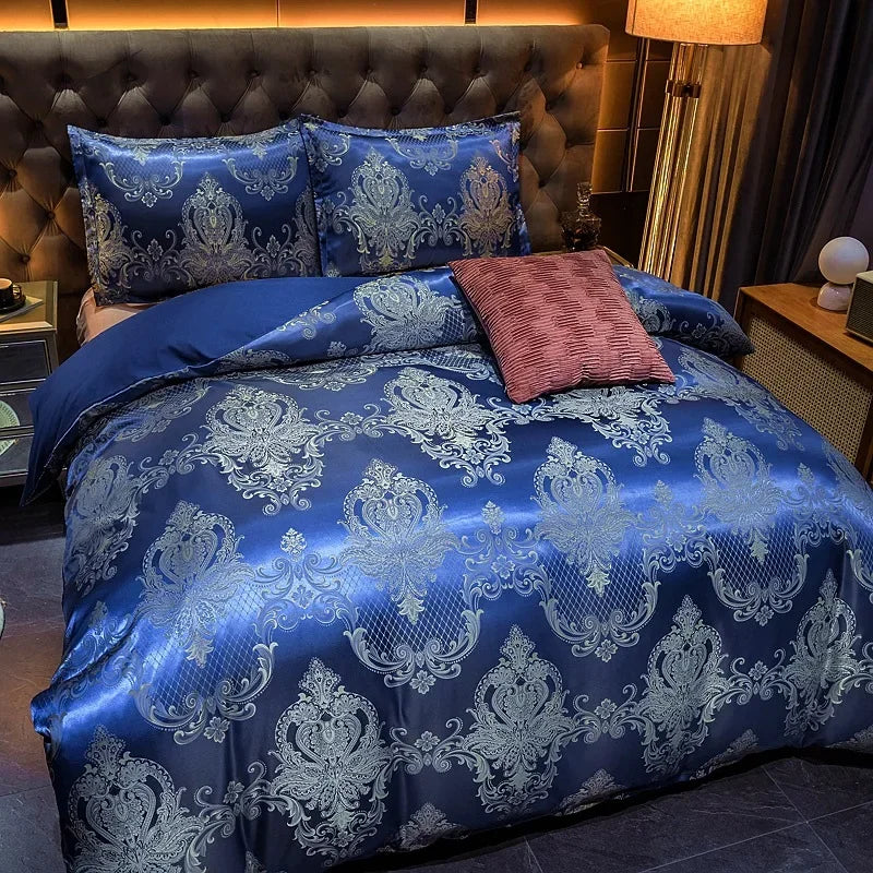 DecorBites™ Jacquard Luxury Bedding Set - King Size Duvet Cover & Bed Quilts - High Quality Home Textile