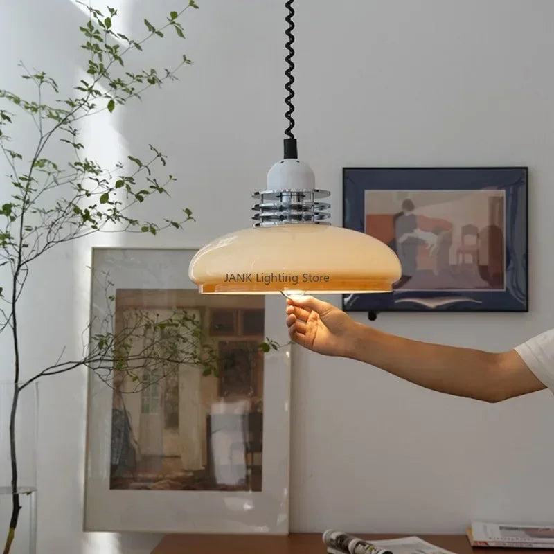 DecorBites™ Glass LED Chandelier: Modern Bauhaus Style Pendant Light for Home, Restaurant, and Bar