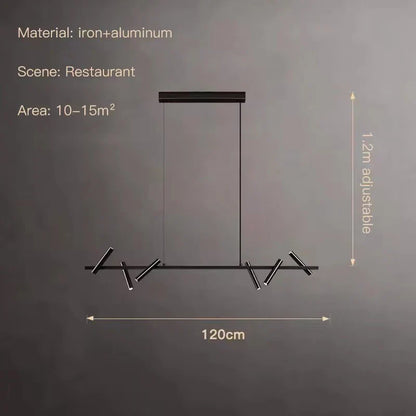 DecorBites™ Black LED Spot Chandelier: Modern Minimalist Rotatable Hanging Lamp for Home Decor