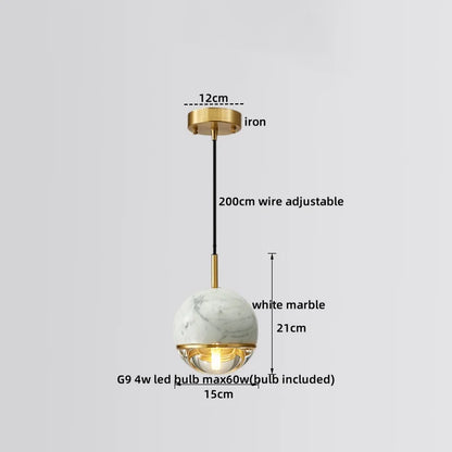 DecorBites™ LED Marble Pendant Lamp: Modern Luxury Hanging Light for Home, Restaurant & Bedroom