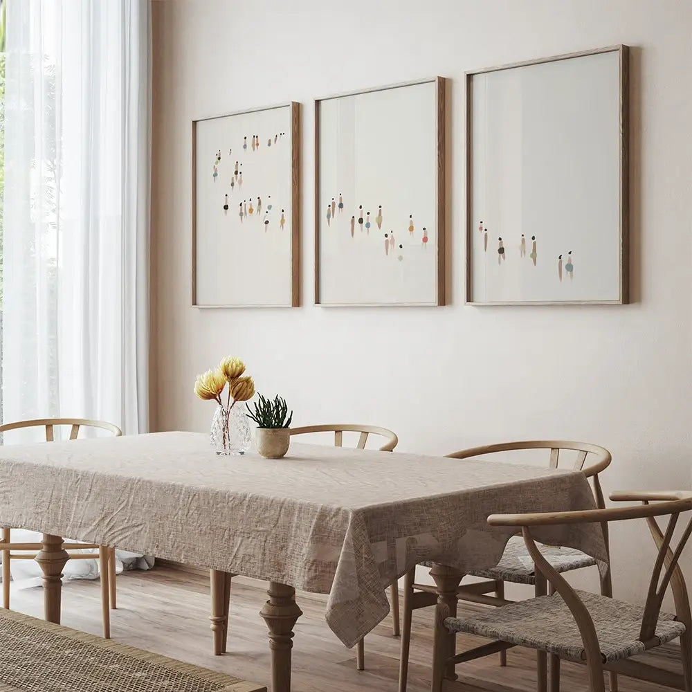 DecorBites™ Neutral Canvas Triptych Wall Art Set