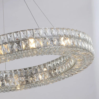 DecorBites™ Gold K9 Crystal LED Ring Chandelier Pendant Light for Home Decor