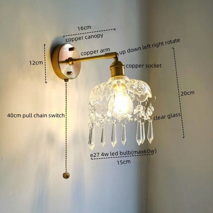 DecorBites™ Crystal Copper LED Wall Sconce Light for Home Decor & Indoor Lighting