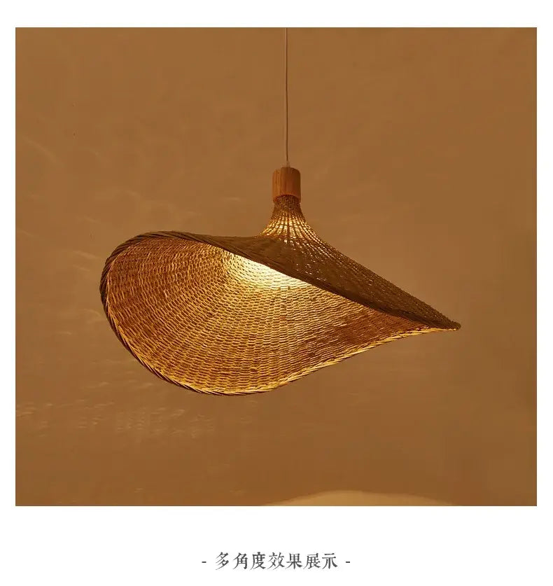 DecorBites™ Hand-Knit Bamboo Pendant Ceiling Light