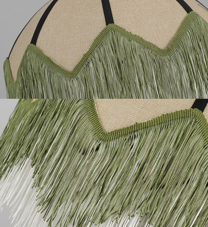 DecorBites™ French Retro Style Bedroom Chandelier | Woven Fabric Pendant Lamp