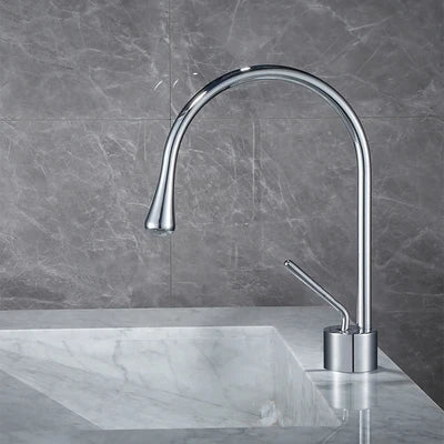 DecorBites™ Brushed Gold Basin Faucet Hot Cold Black Sink Kitchen Swivel Water Crane