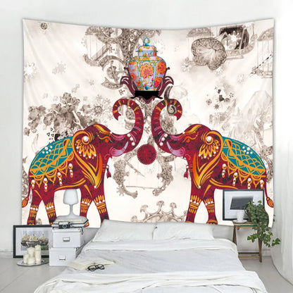 DecorBites™ Elephant Tarot Psychedelic Tapestry for Home Decor and Yoga Room Zen Vibes