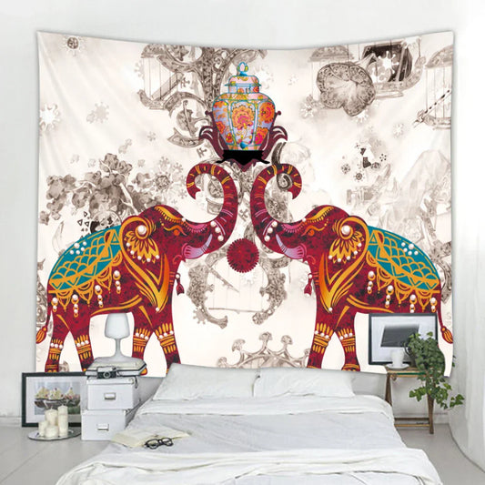 DecorBites™ Elephant Tarot Psychedelic Tapestry for Home Decor and Yoga Room Zen Vibes
