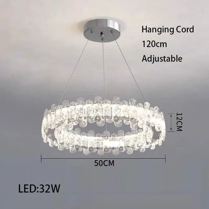 DecorBites™ Crystal LED Ceiling Chandelier: Modern Dimmable Lighting Fixture for Stylish Home Decor