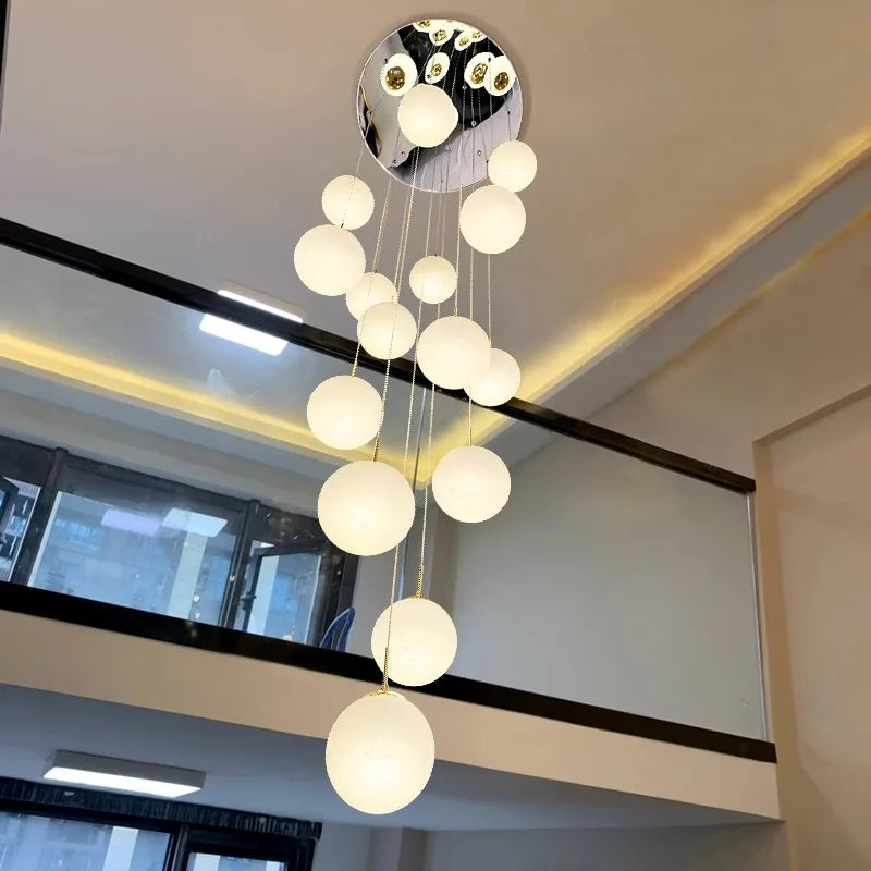 Lámpara colgante de cristal DecorBites™ para escaleras, iluminación interior moderna para sala de estar