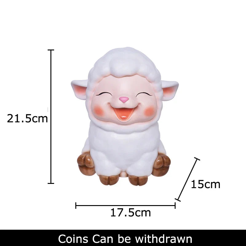 DecorBites™ Little Lamb Child Savings Jar Piggy Bank Aesthetic Desk Ornament Sculpture