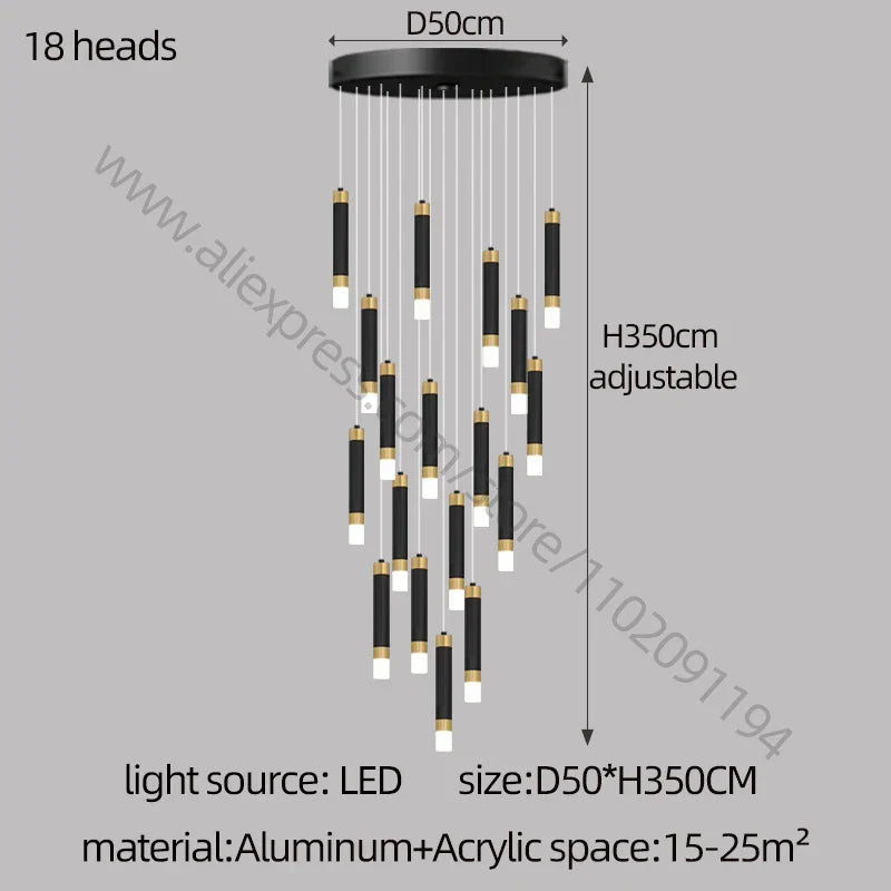 DecorBites™ LED Chandelier: Modern Nordic Acrylic Luxury Lighting for Home Decor