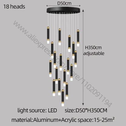 DecorBites™ LED Chandelier: Modern Nordic Acrylic Luxury Lighting for Home Decor