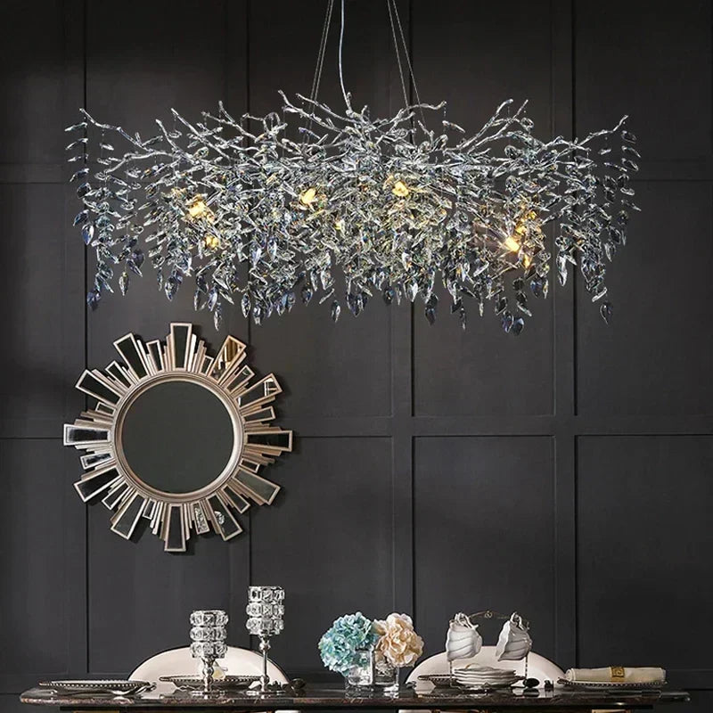 DecorBites™ Branch Crystal Chandelier: Luxury LED Ceiling Light for Living Room & Dining Room