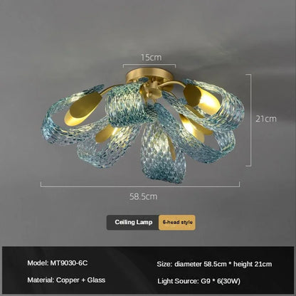 Lámpara de techo LED DecorBites™ Luxe Copper Leaf para el hogar, el dormitorio y el comedor