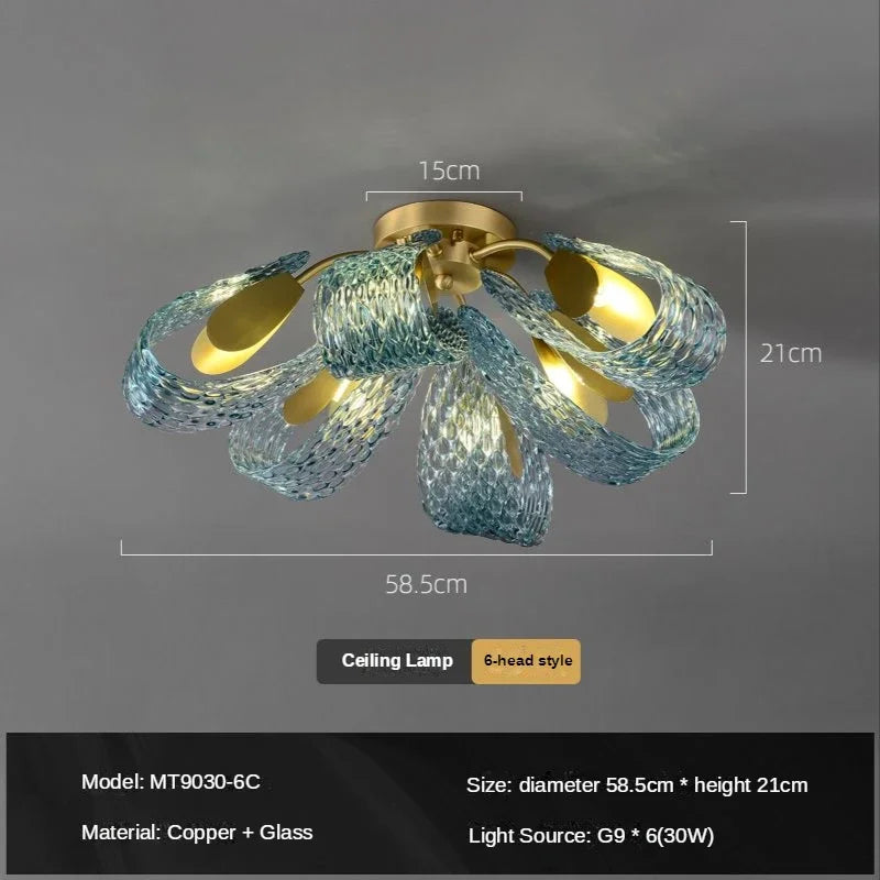 Lámpara de techo LED de hoja de cobre Luxe Decorbites™ para hogar, dormitorio y comedor