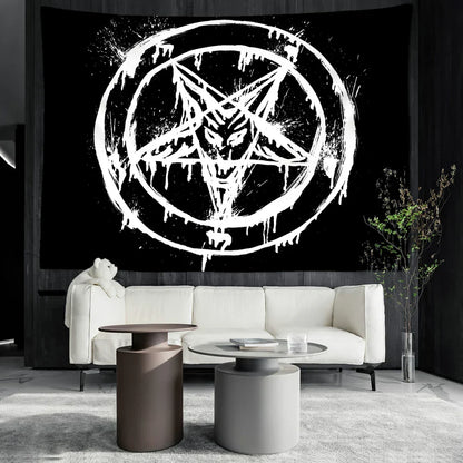 Decobites Pentagram Psychedelic Tapestry Wall Hanging for Home Decor