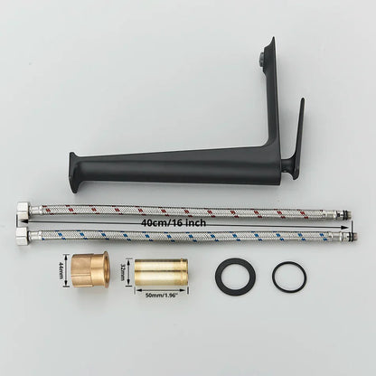 DecorBites™ Black Basin Mixer Faucet for Bathroom Vanity, Deck Mounted Hot and Cold Water Tap