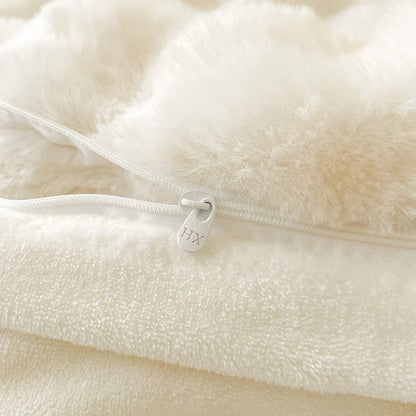 DecorBites™ Double-Sided Rabbit Fur Bedding Set, Plush Velvet Fleece, Monochromatic Luxury Duvet Set
