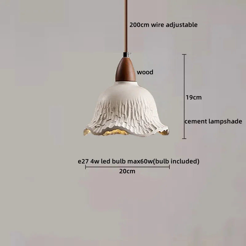 DecorBites™ LED Pendant Lights for Modern Decor with Cement Wood Design