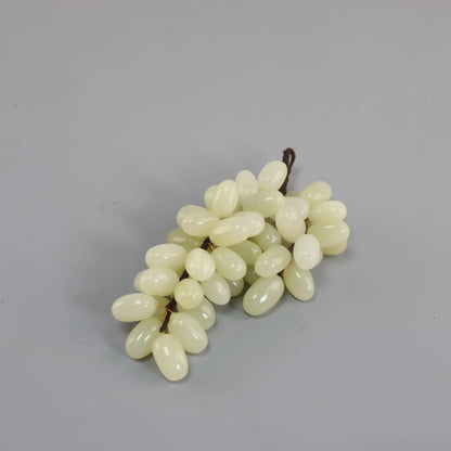 DecorBites™ Jade Grape Sculpture Handmade Desk Decor Fruit Figurine