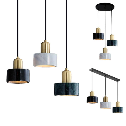 DecorBites™ Green Marble Pendant Light: Luxury Hanging Lamp for Dining Room, Bedside, Hotel.