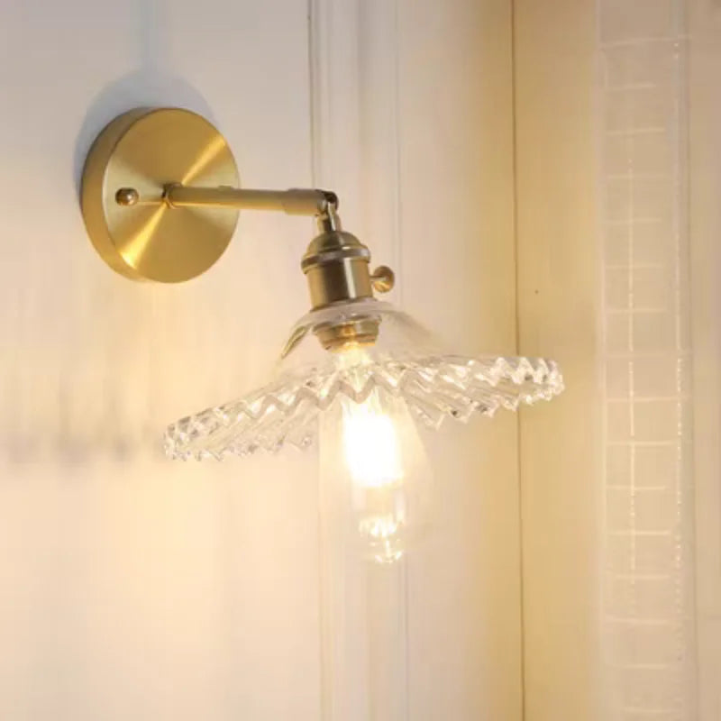 Decorbites™ Grüne Glas-LED-Wandleuchten mit Zugschalter - Vintage-Kupfer-Wandleuchte