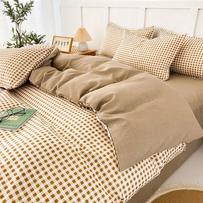 طقم غطاء لحاف هندسي مزخرف من 4 قطع من DecorBites™ للأسرّة بمقاس 1.5/1.8/2 متر