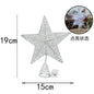 Iron Glitter Christmas Tree Topper Star with LED Copper Wire Lights Merry Christmas Tree Decor for Home Navidad Ornaments