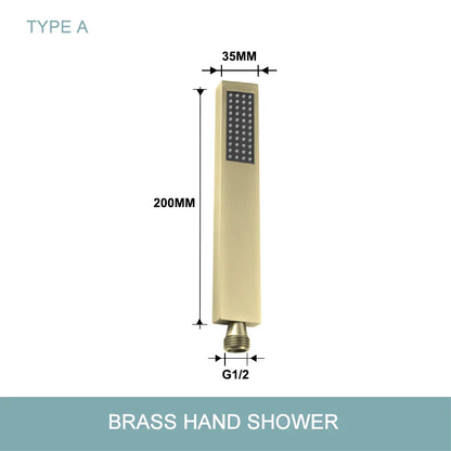 DecorBites™ Brushed Gold Brass Hand Shower with Stainless Steel Hose - Wall Mount