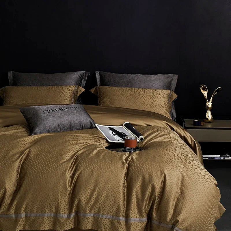 DecorBites™ 100s Egyptian Cotton King Queen Bedding Set: Sheet, Pillowcase, Duvet Cover